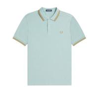 Fred Perry - Twin Tipped Poloshirt - Silver Blue/ Dark Caramel - thumbnail