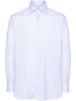 Brioni chemise en coton à col italien - Bleu