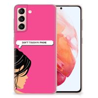 Samsung Galaxy S21 Silicone-hoesje Woman Don't Touch My Phone - thumbnail