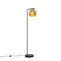 QAZQA Design vloerlamp zwart met goud glas - Bert - thumbnail