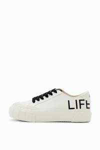 Sneakers met plateauzool en Life is Awesome - WHITE - 40