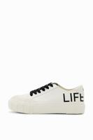 Sneakers met plateauzool en Life is Awesome - WHITE - 41