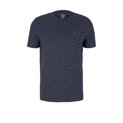 Tom Tailor T-shirt met all over print donkerblauw