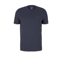 Tom Tailor T-shirt met all over print donkerblauw