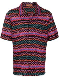 Missoni zigzag-pattern spread-collar shirt - Violet