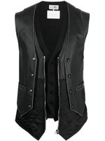 Maison Margiela gilet superposé à col v - Noir