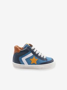 Leren hoge kindersneakers met vetersluiting voor kinderen 3631B686 Babybotte® blauw