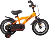 AMIGO Thunder 12 Inch 21 cm Jongens Terugtraprem Neon Oranje/Zwart - thumbnail