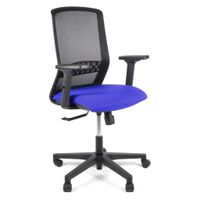 Linea Fabbrica Tekna 01 Zwart/Blauw Bureaustoel met 2D Armleuning