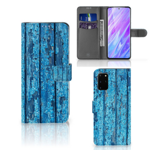 Samsung Galaxy S20 Plus Book Style Case Wood Blue