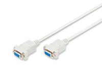 DIGITUS Null-Modem Kabel - D-Sub 9 naar D-Sub 9 - Socket naar vrouwelijk - 1,8m aansluitkabel - Beige