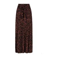 Tramontana midi rok met all over print en ceintuur bruin/zwart