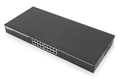 DIGITUS Gigabit Ethernet Network Switch - 19 Inch - 16 Ports - Auto MDI/MDI-X - Half/Full Duplex - Zwart