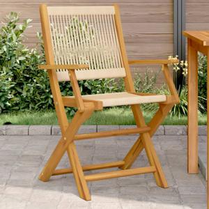 Tuinstoelen 2 st massief acaciahout en polypropeen beige