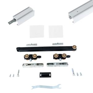 Xperta set 6m rail - Wit - Plafond opbouw - Dubbele deur - Dubbele softclose - inbouw auto fix - Set Eindkappen