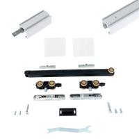 Xperta set 2m rail - Wit - Plafond opbouw - Enkele deur - Dubbele softclose - inbouw auto fix - Set Eindkappen - thumbnail