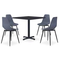 vidaXL 5-delige Tuinset metaal en PP grijs