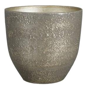 Mica Decorations Plantenpot - zwart en goud - terracotta -29x26cm