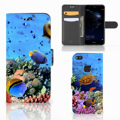 Huawei P10 Lite Telefoonhoesje met Pasjes Vissen Huawei P10 Lite Telefoonhoesje met Pasjes Vissen