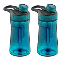 Waterfles / drinkfles / sportfles Aquamania - 2x - blauw - 730 ml - kunststof - bpa vrij - thumbnail