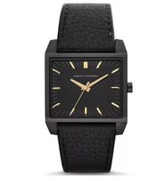 Horlogeband Armani Exchange AX2217 Leder Zwart 28mm - thumbnail