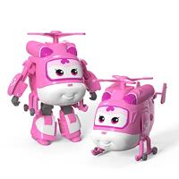 Super Wings Transfoming Dizzy Play Plane and Robot Figure Transformeerbaar figuur en robot uit de animatieserie Speelgoed voor kinderen vanaf 3 jaar - 12 cm, Roze