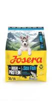 JOSERA Junior High Protein zeevis (1 x 900 g) | Premium droogvoer voor actieve honden vanaf 6 weken | zalm en zoete aardappel | graanvrij & eiwitrijk | L-carnitine & taurine | 1 stuks