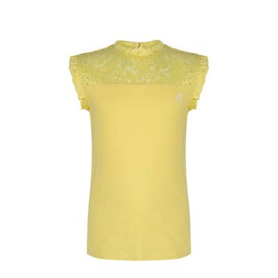 Indian Blue Jeans top met kant lichtgeel