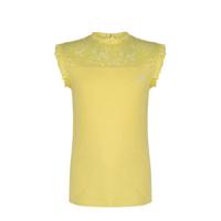 Indian Blue Jeans top met kant lichtgeel