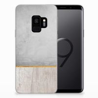 Samsung Galaxy S9 Bumper Hoesje Wood Concrete - thumbnail