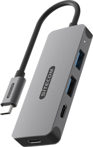 Sitecom CN-5013 interface hub USB 3.2 Gen 1 (3.1 Gen 1) Type-C 5000 Mbit/s Zwart, Grijs