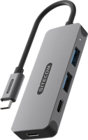 Sitecom CN-5013 interface hub USB 3.2 Gen 1 (3.1 Gen 1) Type-C 5000 Mbit/s Zwart, Grijs - thumbnail