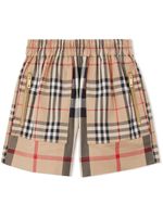 Burberry Kids short en coton à design patchwork - Tons neutres