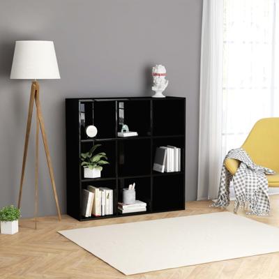 vidaXL Boekenkast 98x30x98 cm spaanplaat hoogglans zwart vidaXL Boekenkast 98x30x98 cm spaanplaat hoogglans zwart
