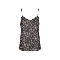 Lofty Manner gebloemde spaghettitop Mariana zwart/ roze