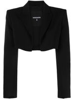 Patrizia Pepe blazer en crêpe à coupe crop - Noir