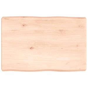 Tafelblad natuurlijke rand 60x40x6 cm massief eikenhout