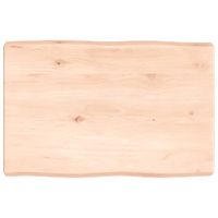 Tafelblad natuurlijke rand 60x40x6 cm massief eikenhout - thumbnail