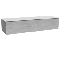 Storke Edge zwevend badmeubel 170 x 52 cm beton donkergrijs met Tavola enkel of dubbel wastafelblad in solid surface mat wit