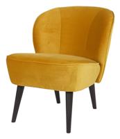 WOOOD Fauteuil 'Sara' Velvet, kleur Okergeel