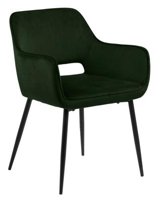 Bendt Eetkamerstoel 'Wender' Velvet, kleur Olijfgroen