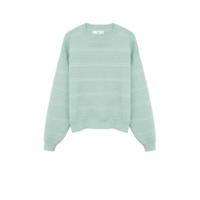Mango fijngebreide trui met textuur licht turquoise