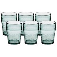 Onbreekbare drinkbekers - 6x - kunststof - transparant - 11 x 8 cm - gehamerde stijl - 400 ml