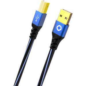 Oehlbach USB Plus B USB 2.0 [1x USB-A 2.0 stekker - 1x USB-B 2.0 stekker] 7.50 m Blauw Vergulde steekcontacten