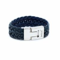 Josh leren armband 24340 Jeans blauw