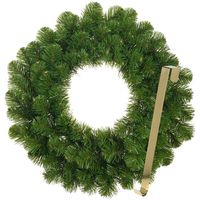 Kerstkrans 45 cm - groen - met gouden hanger/ophanghaak - kerstversiering