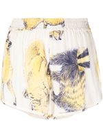 Stella McCartney short de sport en soie à imprimé graphique - Tons neutres