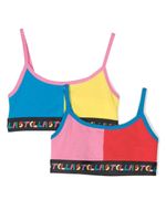 Stella McCartney Kids brassière colour block à logo - Jaune - thumbnail