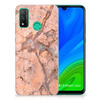 Huawei P Smart 2020 TPU Siliconen Hoesje Marmer Oranje - thumbnail