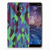 Nokia 7 Plus TPU Hoesje Abstract Green Blue